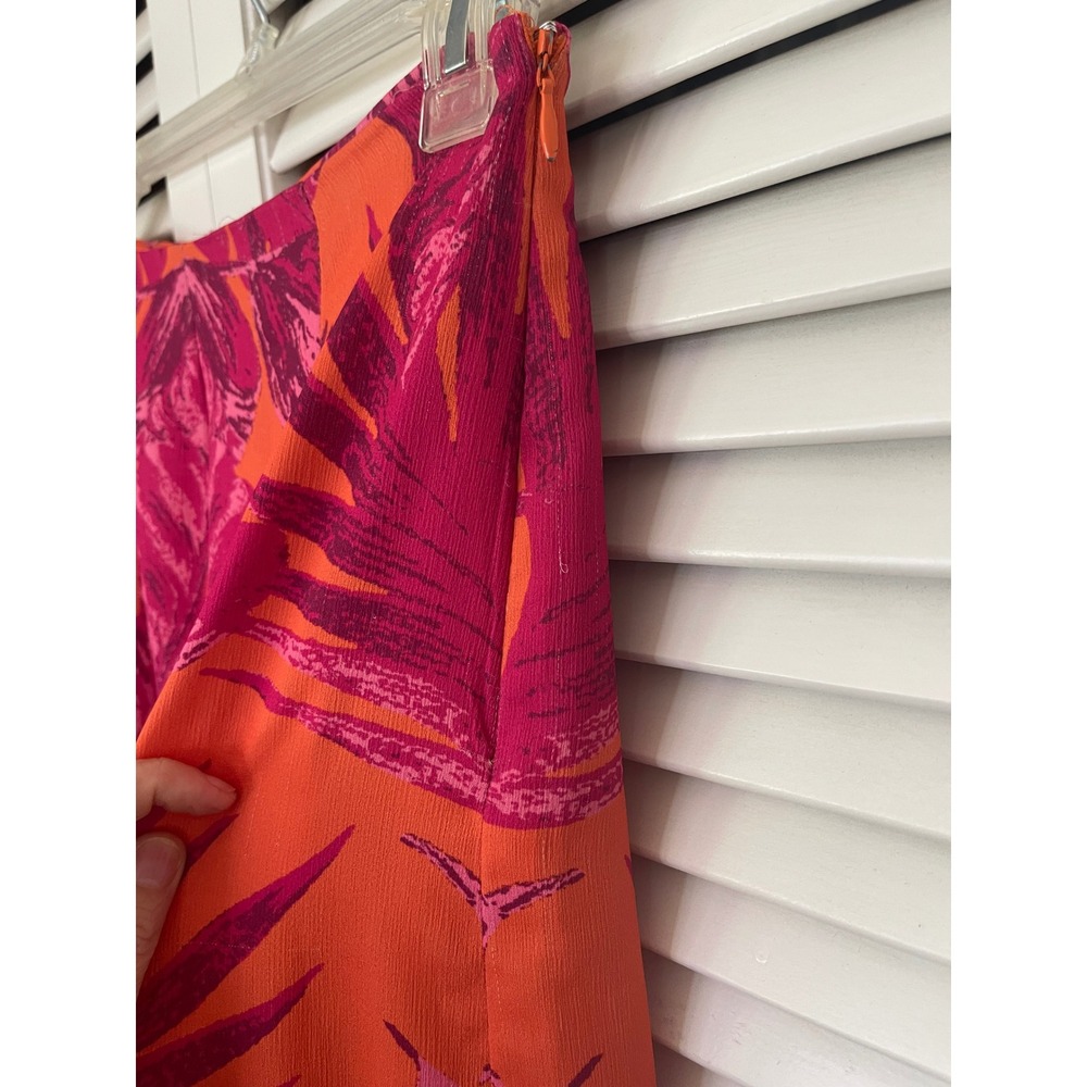 Flying Tomato Tropical High Waist Wide Leg Pants Orange Pink Womens Size Small - Picture 5 of 8